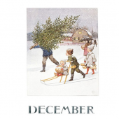 Postkaart December (Elsa Beskow)