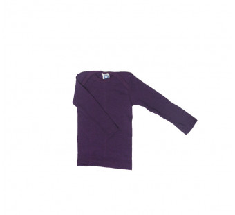 Cosilana envelope-neck vest long sleeve 70% wool 30% silk dark purple  (71033)