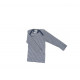 Cosilana envelope-neck vest long sleeve 70% wool 30% silk navy striped (71033)