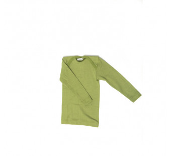 Cosilana envelope-neck vest long sleeve 70% wool 30% silk green (71033)
