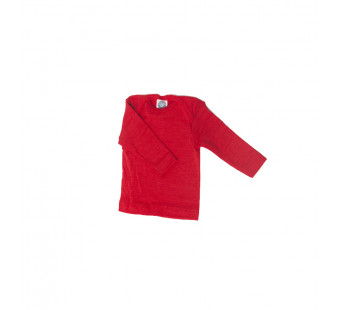 Cosilana envelope-neck vest long sleeve 70% wool 30% silk red (71033)