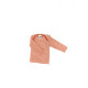 Cosilana lange mouw t-shirt met envelophals 70% wol 30% zijde  oranje gestreept (71033)