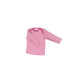 Cosilana envelope-neck vest long sleeve 70% wool 30% silk pink striped (71033)
