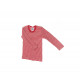 Cosilana long sleeve shirt 70% wool 30% silk red striped 92cm+ (71233)