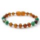 Raw amber bracelet Jade and Quartz