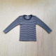 Cosilana long sleeve shirt 70% wool 30% silk navy striped  (71233)