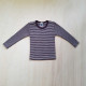 Cosilana long sleeve shirt 70% wool 30% silk dark purple striped  (71233)