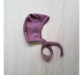 Cosilana baby bonnet cotton wool silk burgundy  (91090)