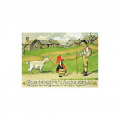 Postkaart meisje met geit  (Elsa Beskow)