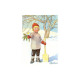 Postkaart jongetje met kerstroos  (Elsa Beskow)