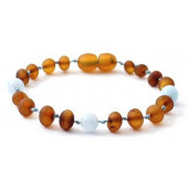 Amber bracelet for babies and children cognac bean