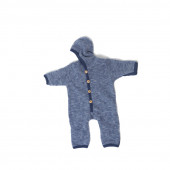 Cosilana woolcotton fleece suit with foldable gloves and booties natural (48918)
