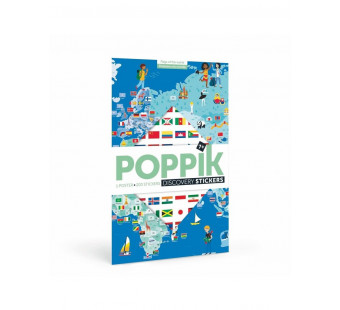 Poppik stickerposter vlaggen van de hele wereld