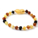 Raw amber bracelet for babies and children multi colour