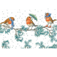 Postal card Three Robins On A Branch At Christmas  (Molly Brett) 080