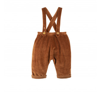 Pure Pure nickey velours pants with suspenders caramel