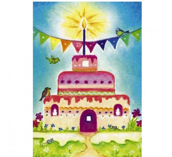 Postcard The birthday pie (Baukje Exler)