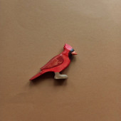 Wooden cardinal bird