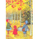 Postkaart herfst in het bos  (Elsa Beskow)
