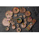 Montessori 1 to 10 round stacking tray set. Traceable numbers engraved
